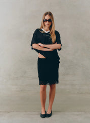 SSAINT REFLECTIVE V NECK TEE BLACK *PRE ORDER**