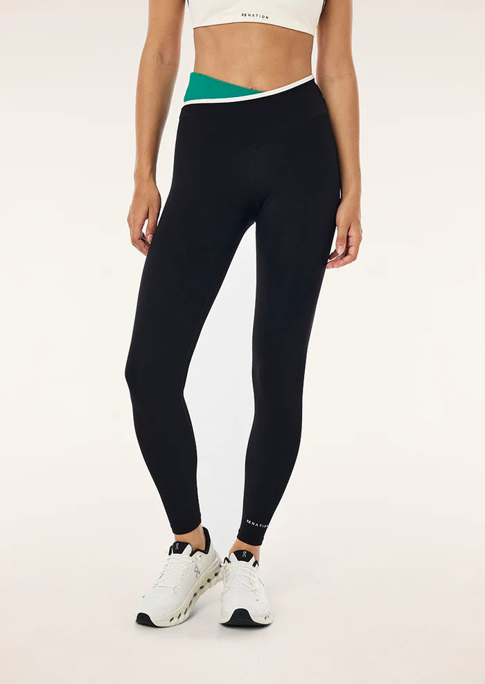 P.E Nation | Status full length legging in black & college green