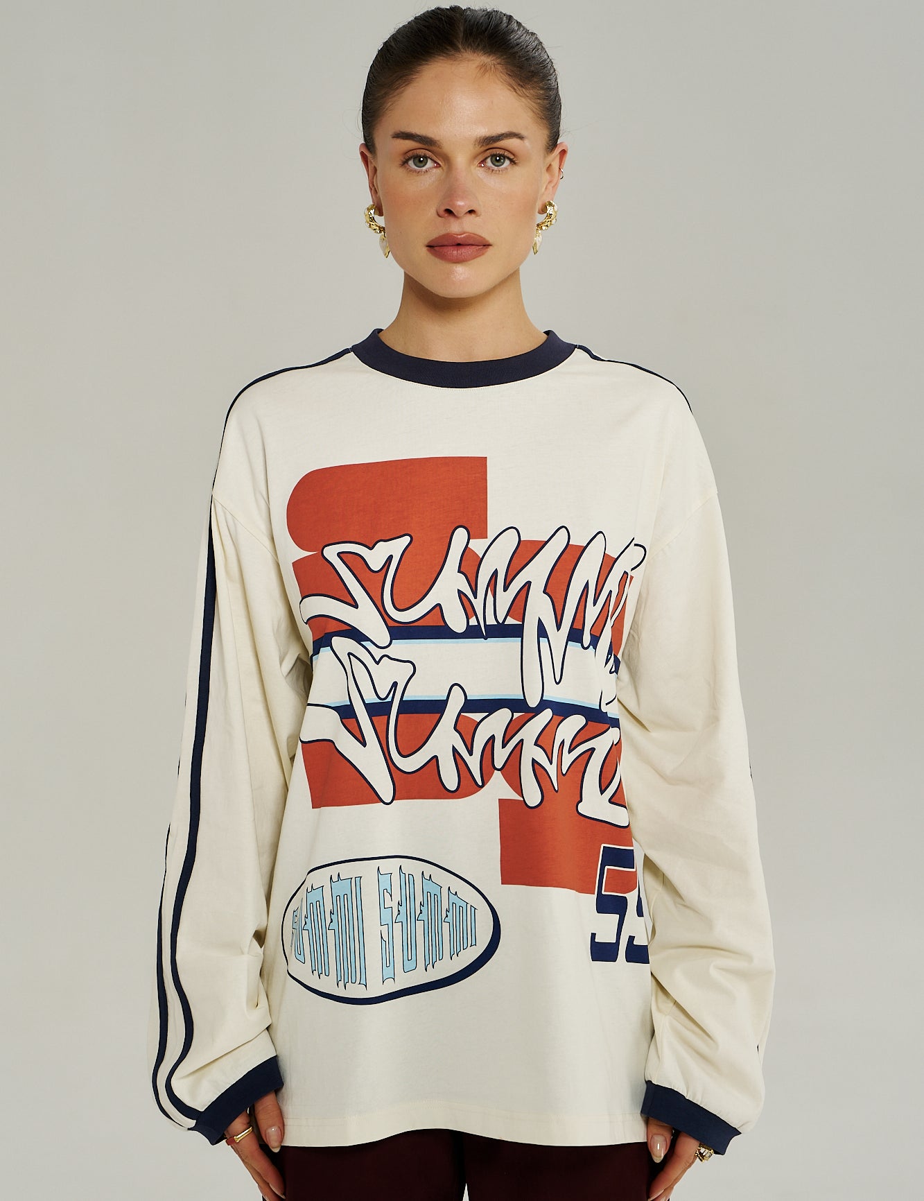 Bleu 55 LS Tee by Summi Summi vintage-inspired women’s long sleeve tee