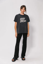 Something very special Washed Black Stacked Logo Tee