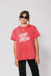 Something very special Washed Red Stacked Logo Tee
