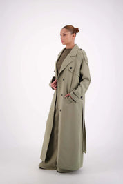 Serena trench detail waist tie and buttons