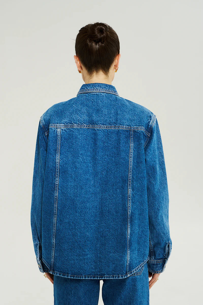 Summi Summi Bleu Denim shacket back view