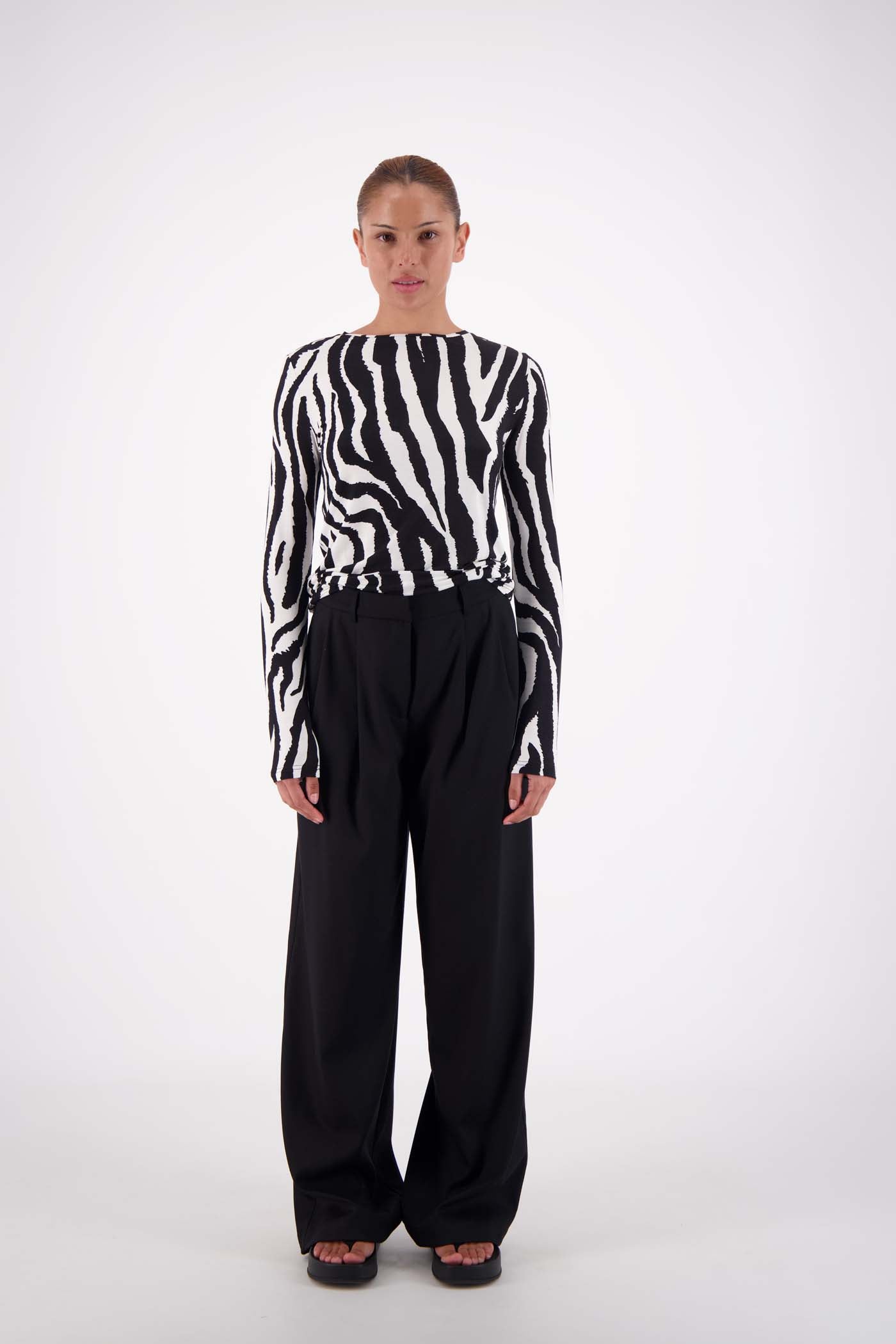 Soho Long Sleeve Top – Zebra | Jasmine Alexa
