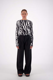 Soho Long Sleeve Top – Zebra | Jasmine Alexa