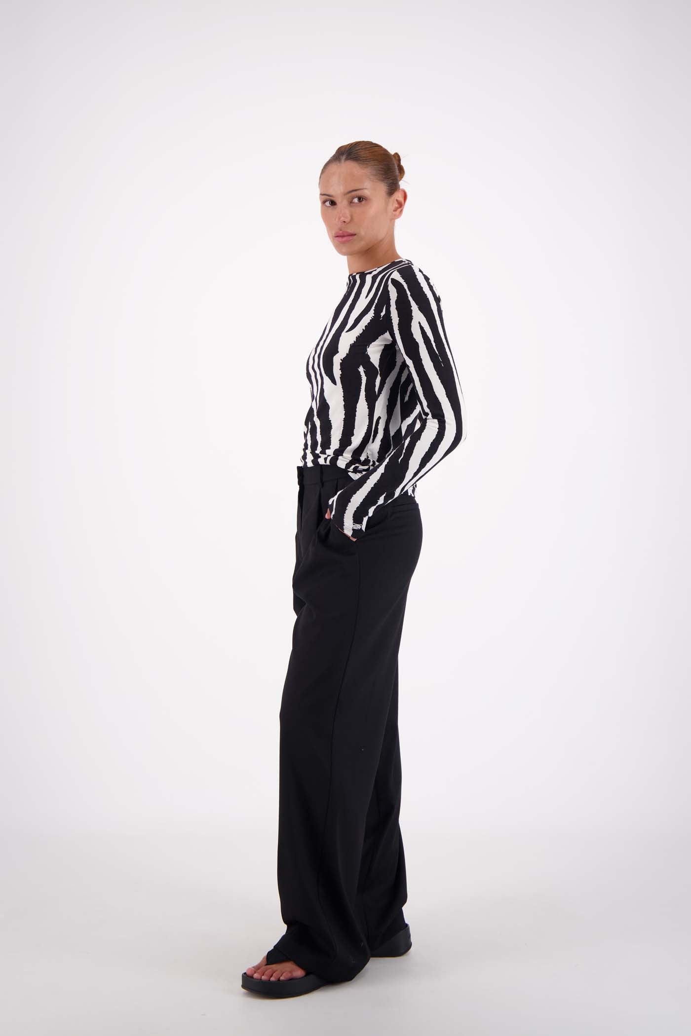 Soho Long Sleeve Top – Zebra | Jasmine Alexa
