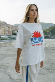 Tropiques Oversized Tee Warm White - Araminta James