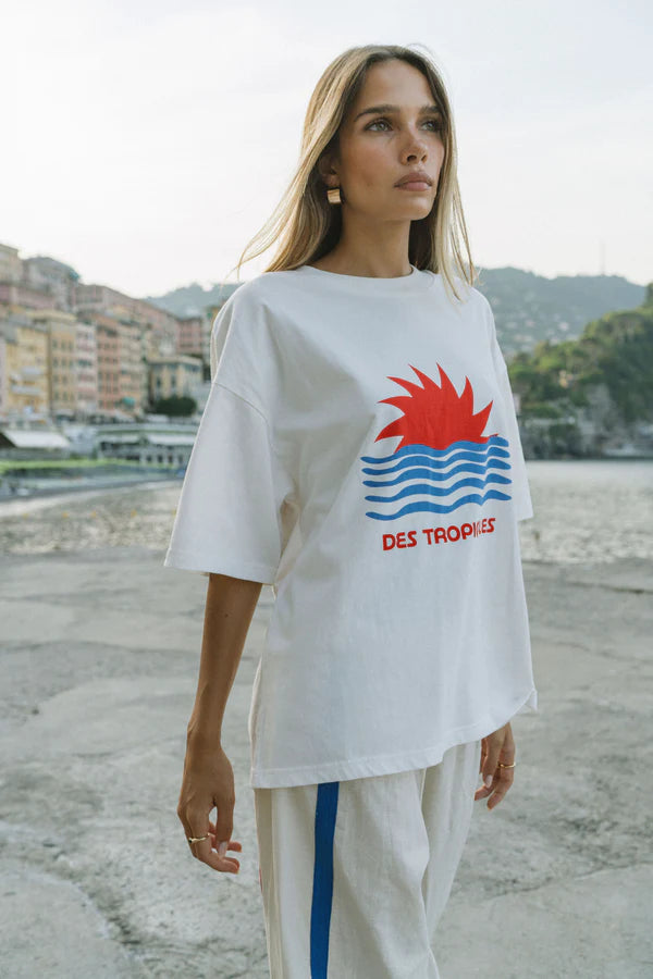 Tropiques Oversized Tee Warm White - Araminta James
