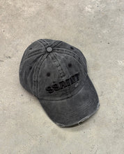 SSAINT Logo Cap — Black Acid Wash