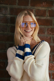 Araminta James AJ V-Neck Knit Sweater Coconut
