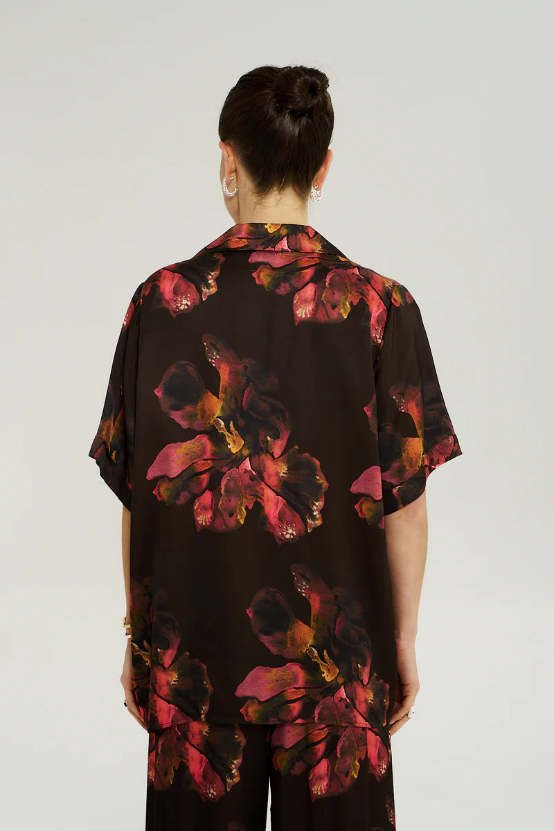 Summi Summi Chocolat Petals short sleeve shirt back view