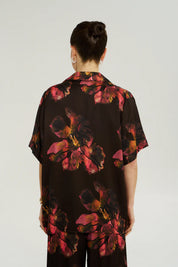 Summi Summi Chocolat Petals short sleeve shirt back view