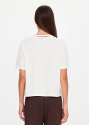 back view The Upside Elina v neck tee in coconut organic hemp cotton – Wild West Sisters