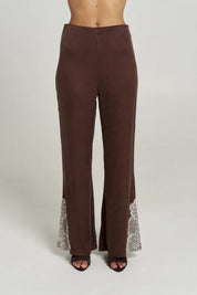 Summi Summi Florence Pant in Espresso, tailored flared silhouette, front view