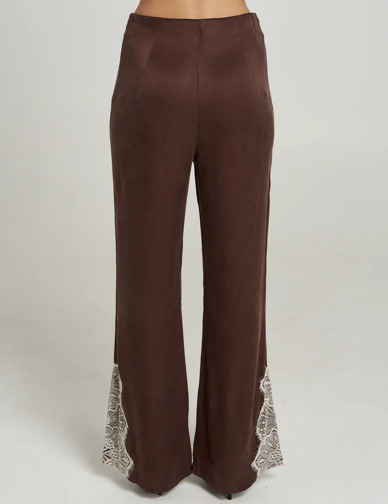 Summi Summi Florence Pant in Espresso, tailored flared silhouette, BACK VIEW