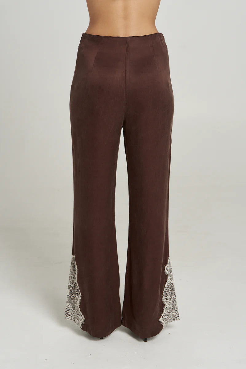 Summi Summi Florence Pant in Espresso, tailored flared silhouette, BACK VIEW