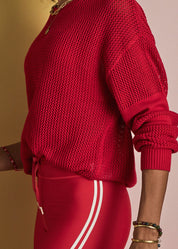 The Upside FENWAY SEBASTIAN KNIT CREW CHERRY