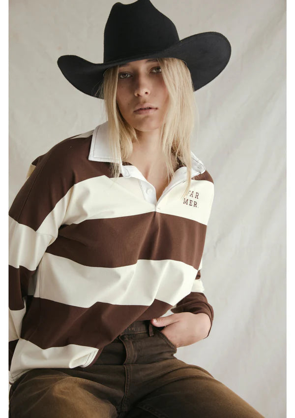 FAR MER. By Whitney Jersey - Choc/Cream