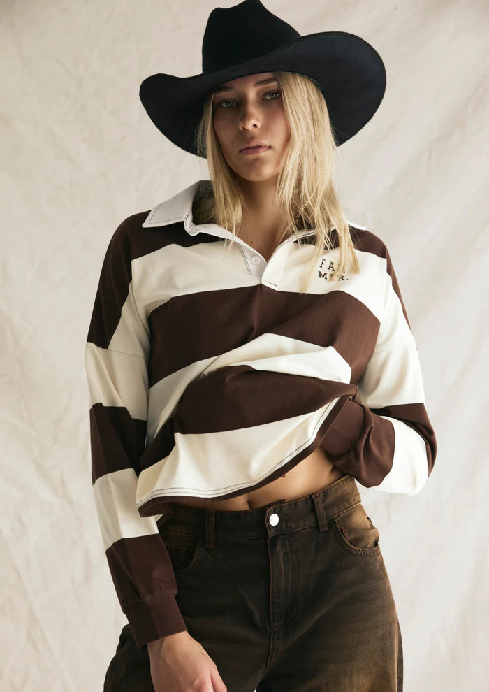 FAR MER. By Whitney Jersey - Choc/Cream