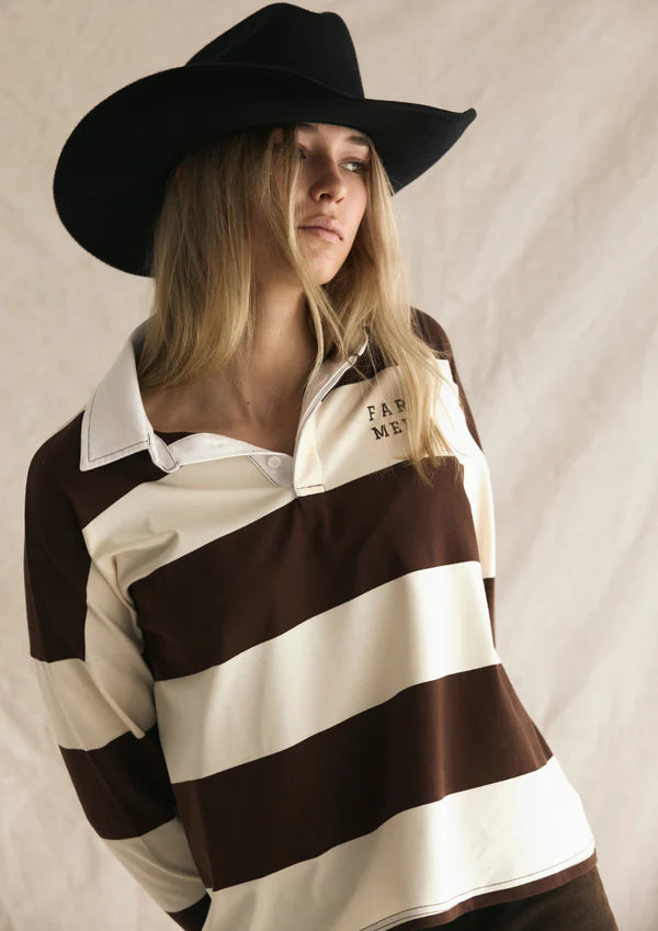 FAR MER. By Whitney Jersey - Choc/Cream