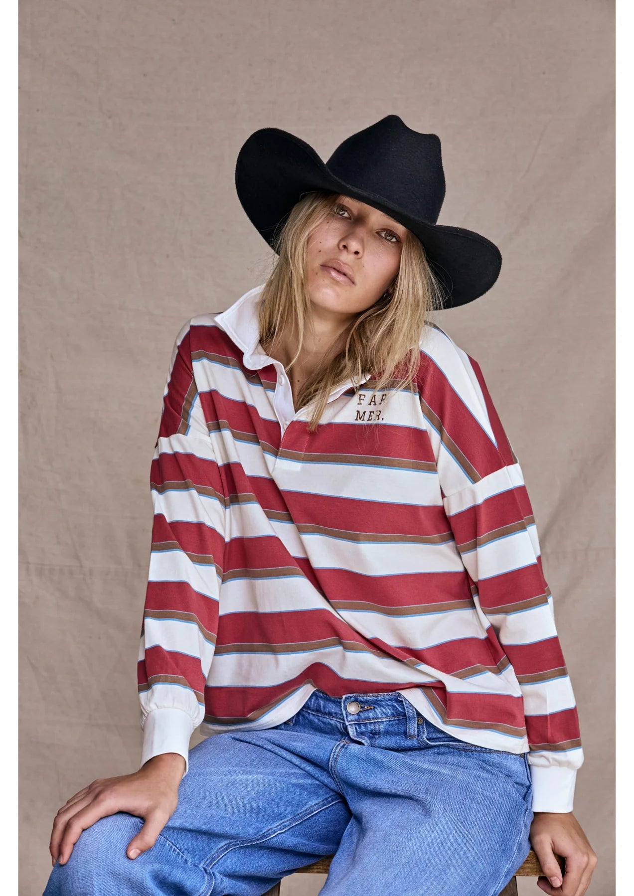 FAR MER. by Whitney Jersey - Red/White