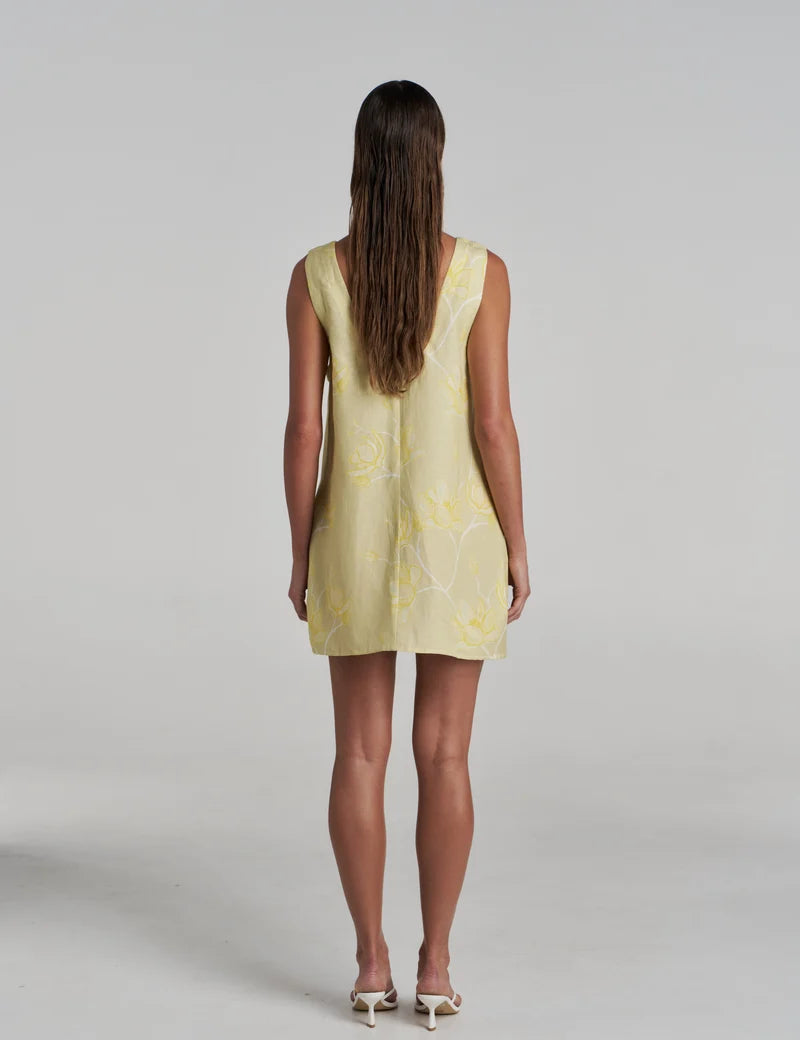 Flora Mini Dress in Magnolia - back view summi summi
