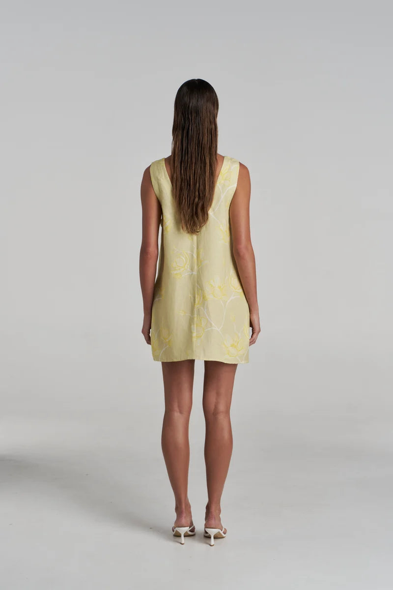 Flora Mini Dress in Magnolia - back view summi summi