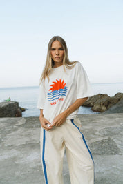 Tropiques Oversized Tee Warm White - Araminta James