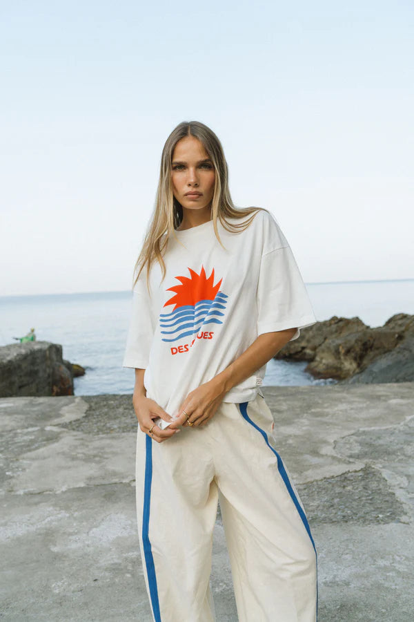 Tropiques Oversized Tee Warm White - Araminta James