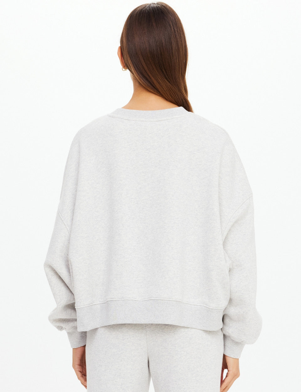 The Upside Paloma Crew Grey Marle oversized crew back view