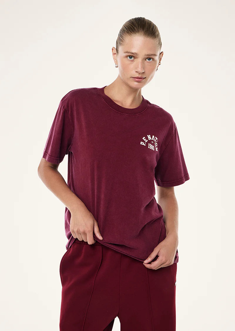 P.E Nation Swerve Tee – Washed Cabernet