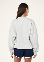 Back view of P.E Nation grey marle oversized sweatshirt