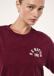 P.E Nation logo graphic detail vintage wash cotton tee