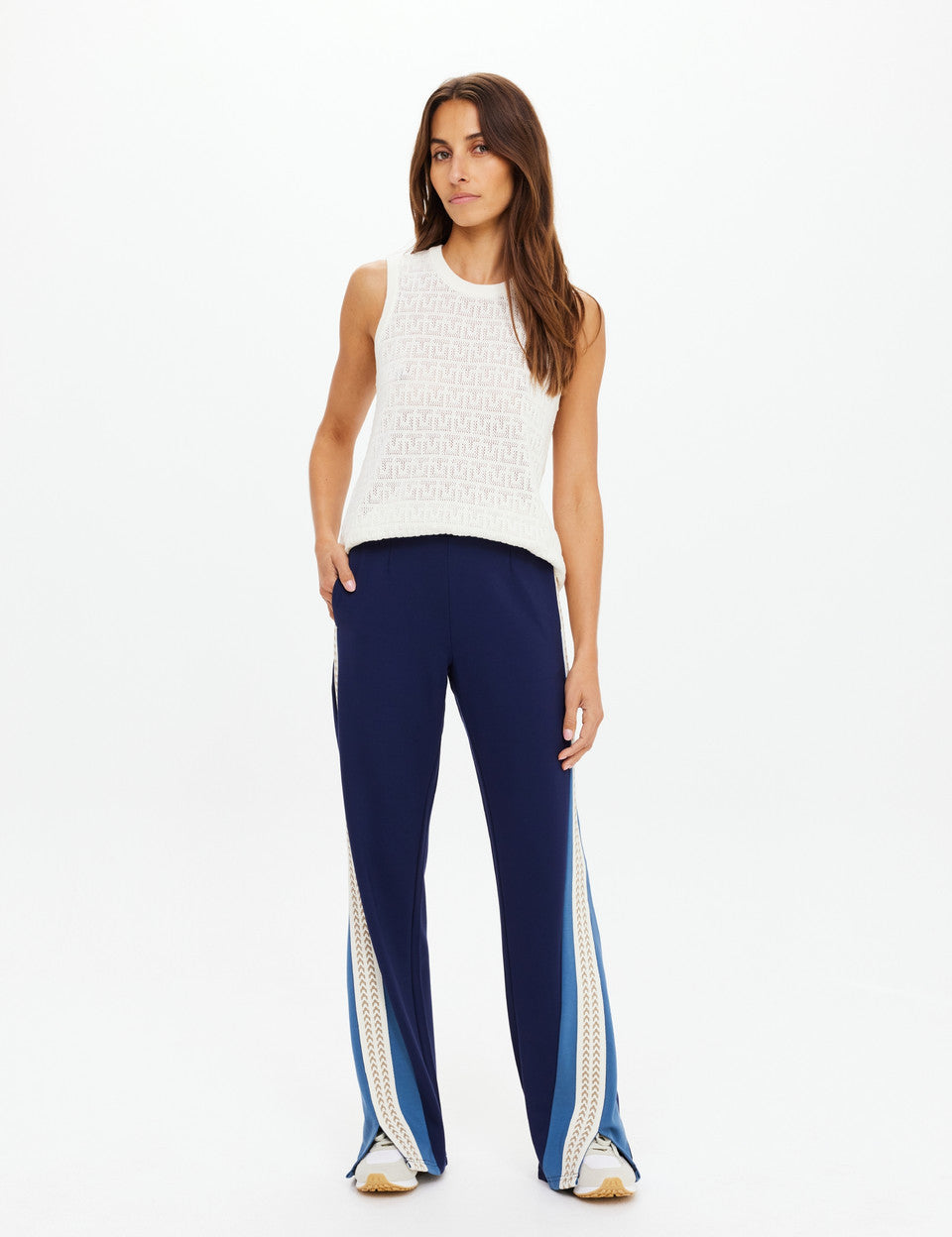 The Upside Petra Flare Pant WITH WHITE KNIT