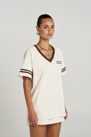 Summi Summi - Reverie V Neck - Vanilla/Espresso