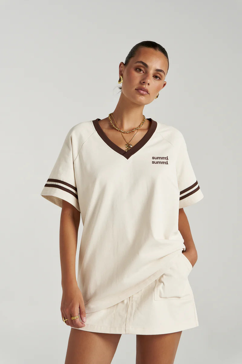 Summi Summi - Reverie V Neck - Vanilla/Espresso