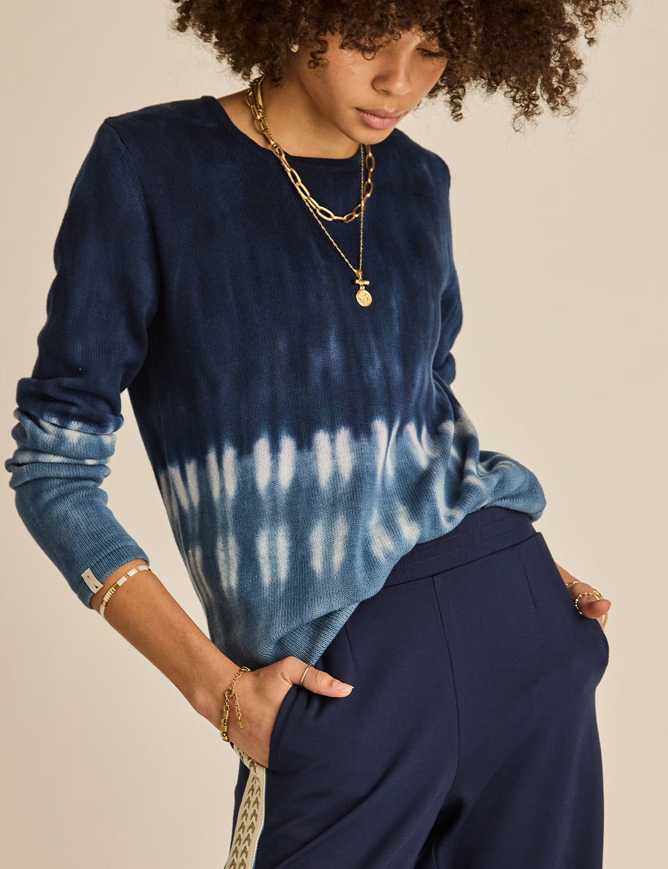 The Upside Petra Flare Pant styled with Seeker Amana Long Sleeve Knit