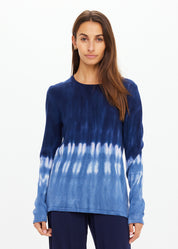 The Upside Seeker Amana Long Sleeve Knit – Blue Tie Dye Organic Cotton