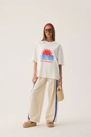 Tropiques Oversized Tee Warm White - Araminta James
