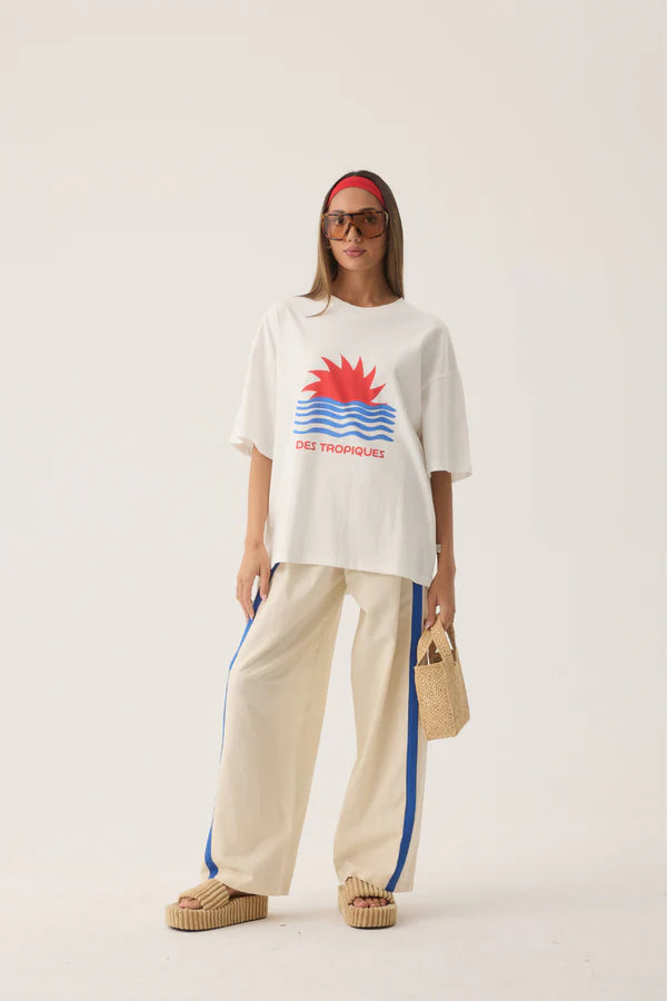 Tropiques Oversized Tee Warm White - Araminta James